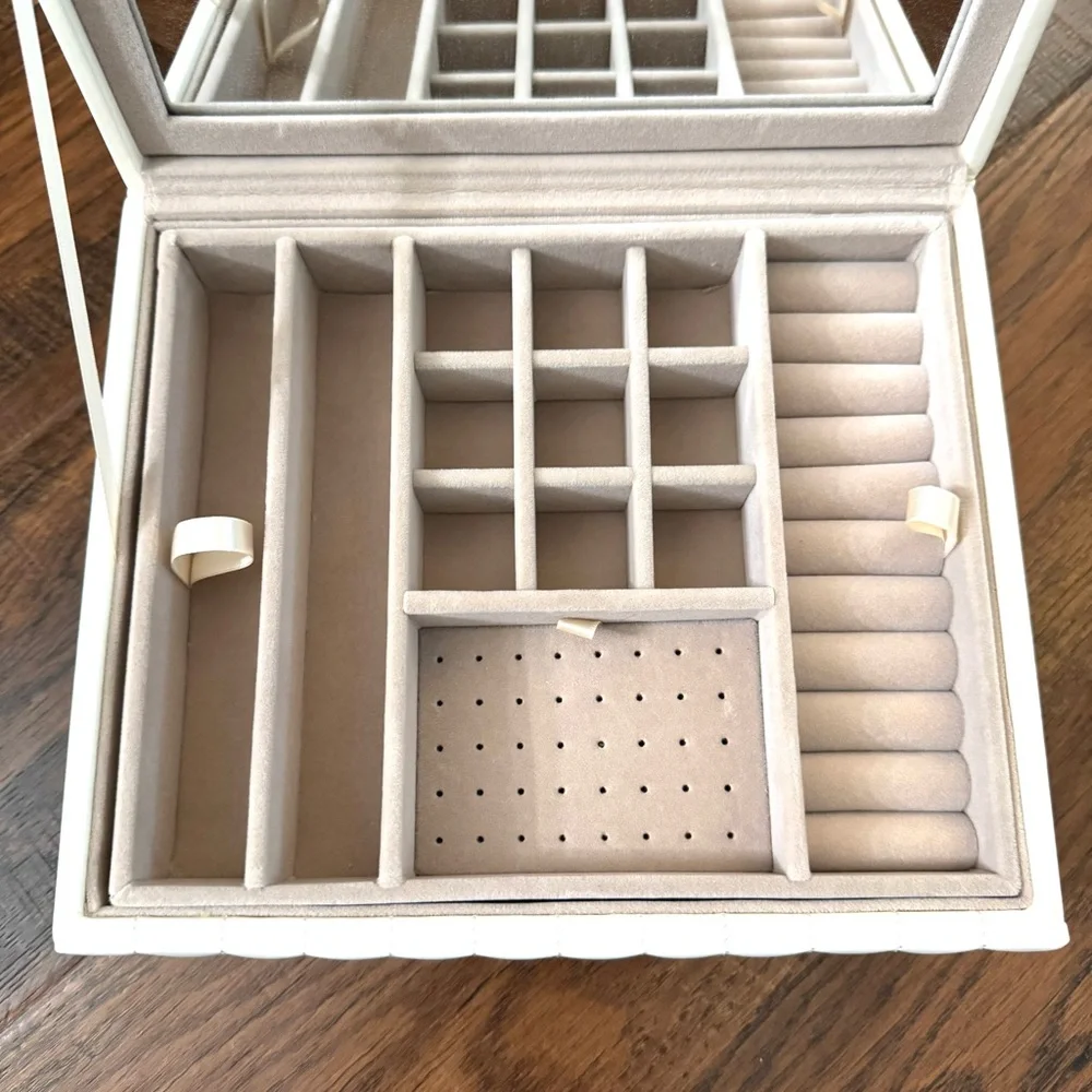 2 tier multi storage jewelry box with mirror, NWOT